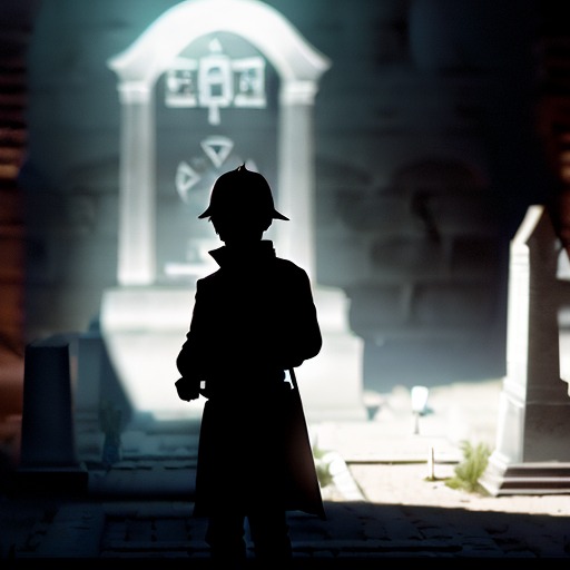 Wide shot of a montage sequence with Cole gradually mastering swordplay in the solitude of the crypt, the ghostly figure observing, with ancient symbols etched on grave walls glowing faintly in the background.